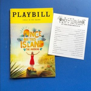 ONCE ON THIS ISLAND PLAYBILL WITH UNDERSTUDY SLIP